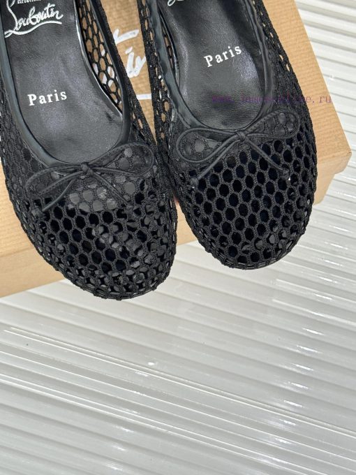 ChristinLouboutin/CL25WF Mesh SurfaceBow Flat Ballet ShoesEncountering The Elegant Blueprint Of 84gp8ux0 - Image 8