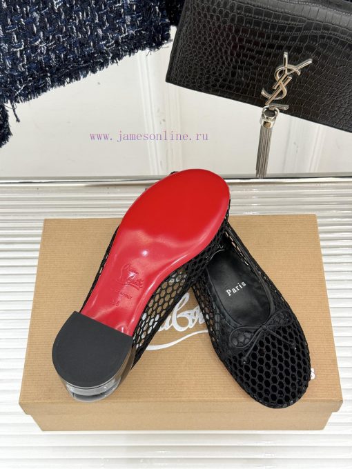 ChristinLouboutin/CL25WF Mesh SurfaceBow Flat Ballet ShoesEncountering The Elegant Blueprint Of 84gp8ux0 - Image 10