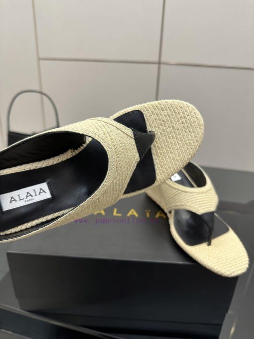 Silk Yangjing And Weaving 350ALA ࠖ A Triangle Thick Bottom Slope Heel Slippers | HIGH LOVE | | uvvwklnr - Image 6