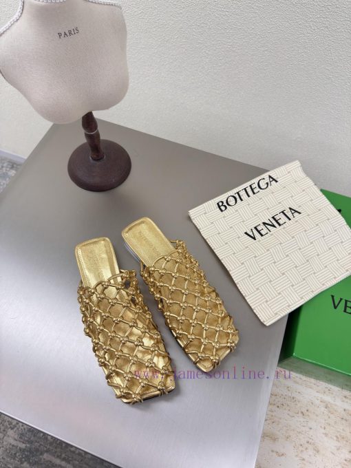 BV Riva Mule Women's Flat Bottomed Hand Woven Mule Slippers SeriesFlat BottomHandmade Weaving T utannvun