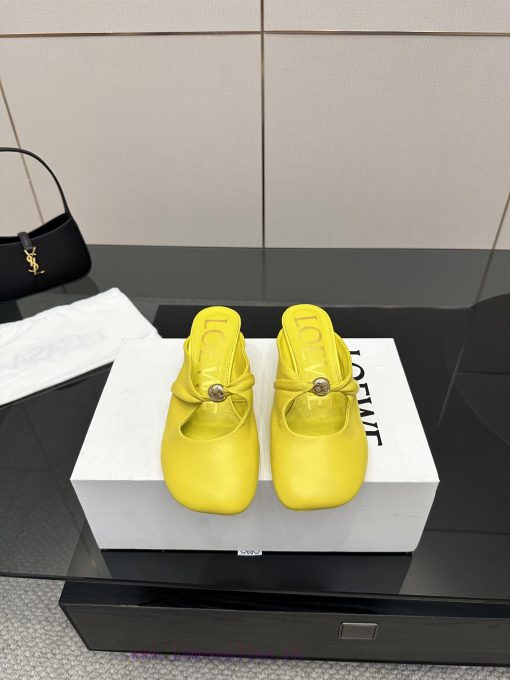Loewe25/Early Autumn New Gold Button Small Heel Slippers Chen Turin's Puzzle Handbag Inspired B b7utmgan - Image 2