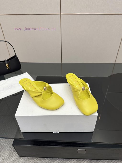 Loewe25/Early Autumn New Gold Button Small Heel Slippers Chen Turin's Puzzle Handbag Inspired B b7utmgan - Image 4