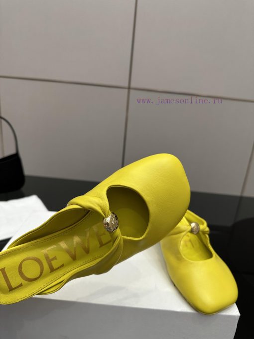 Loewe25/Early Autumn New Gold Button Small Heel Slippers Chen Turin's Puzzle Handbag Inspired B b7utmgan - Image 8