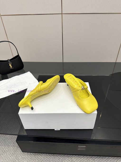 Loewe25/Early Autumn New Gold Button Small Heel Slippers Chen Turin's Puzzle Handbag Inspired B b7utmgan - Image 10