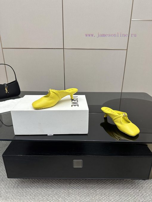Loewe25/Early Autumn New Gold Button Small Heel Slippers Chen Turin's Puzzle Handbag Inspired B b7utmgan - Image 11