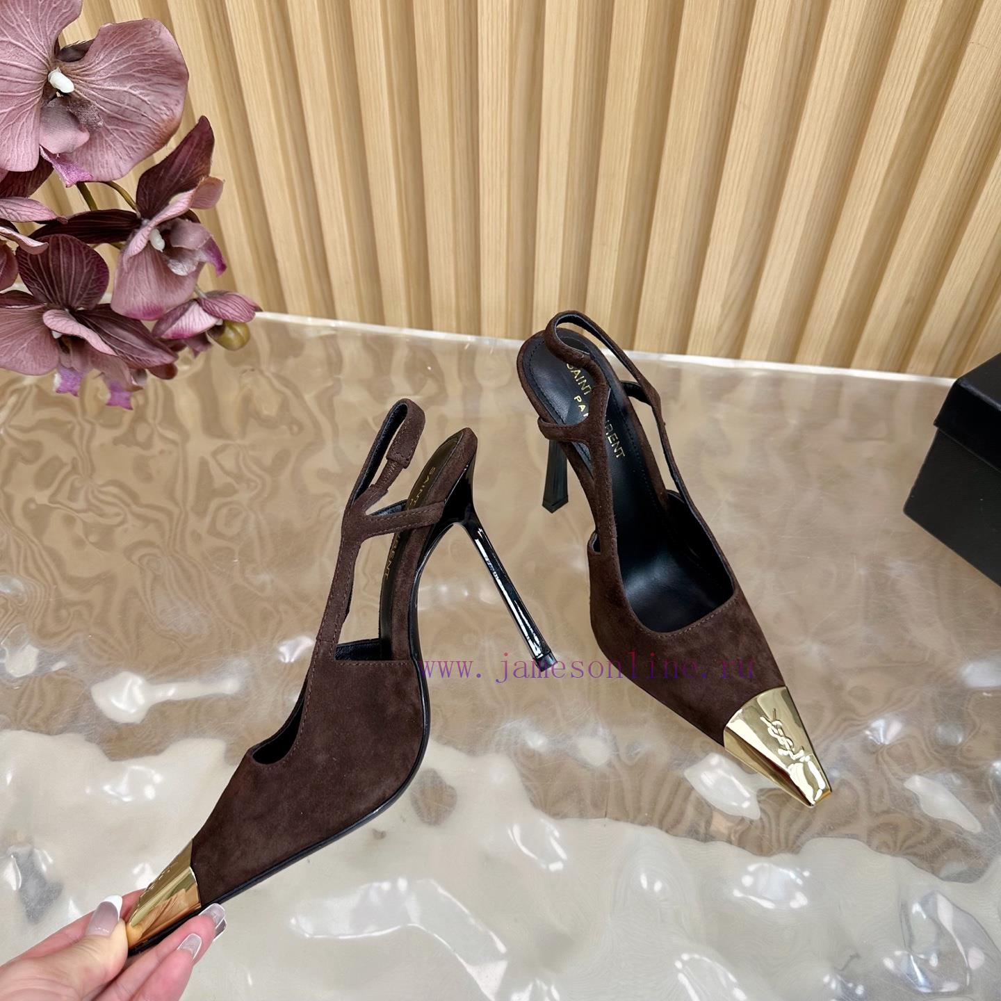 SAINT LAURENT 25ss Spring/Summer New Collection With Iron Head Letter And High Heels——————————T xwlnsggi - Image 9