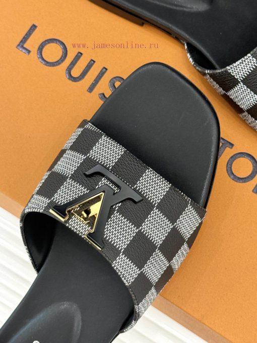 L * V Donkey Classic Explosive Checkerboard Flat SlippersThe Classic Checkerboard Elements Are fxx54d7m - Image 8