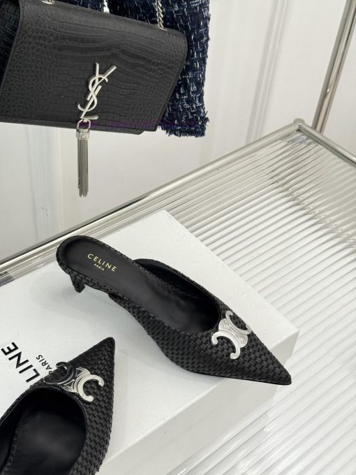 CELINE/Celine Classic Triumphal Arch Pointed Cat Heel SlippersAt First Glance It's Cool With A gwtn1gvy - Image 6