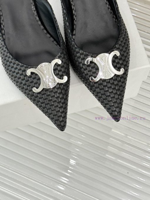 CELINE/Celine Classic Triumphal Arch Pointed Cat Heel SlippersAt First Glance It's Cool With A gwtn1gvy - Image 8