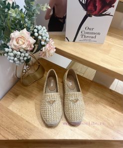 Prada/Prada 25 Early Autumn This Grass Woven Shoe Is Equipped With A Soft Grass Woven Fabric On wil8w8ix