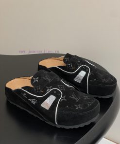 Latest Popular Louis Vuitton X BIRKENSTOCK Collaboration Boston Soft Soled Slippers With Toe Ca akef3v9m