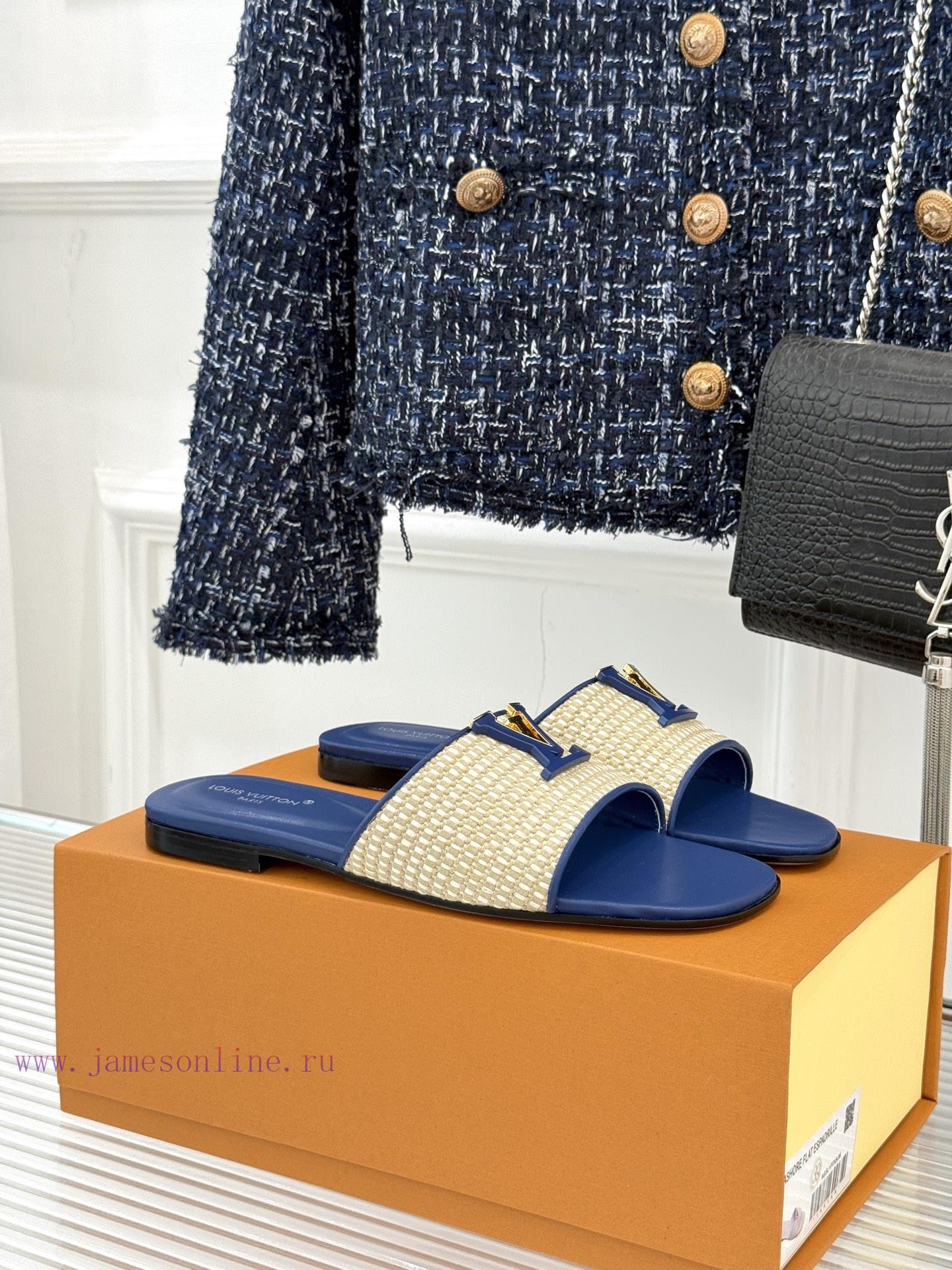L * V Donkey Classic Explosive Woven Flat SlippersIts Design Is Simple Yet ElegantThe Upper Of f5nr0g4a