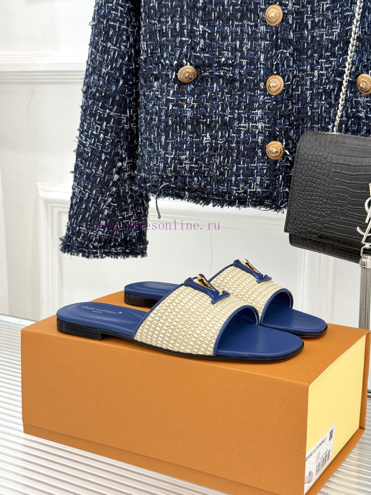 L * V Donkey Classic Explosive Woven Flat SlippersIts Design Is Simple Yet ElegantThe Upper Of f5nr0g4a - Image 2
