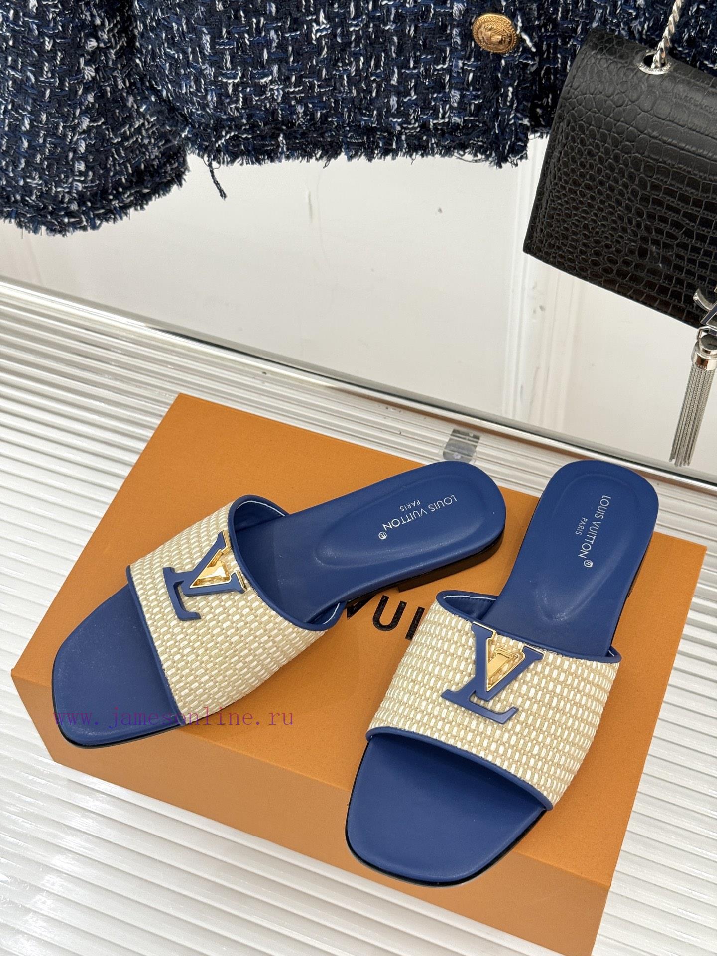 L * V Donkey Classic Explosive Woven Flat SlippersIts Design Is Simple Yet ElegantThe Upper Of f5nr0g4a - Image 3