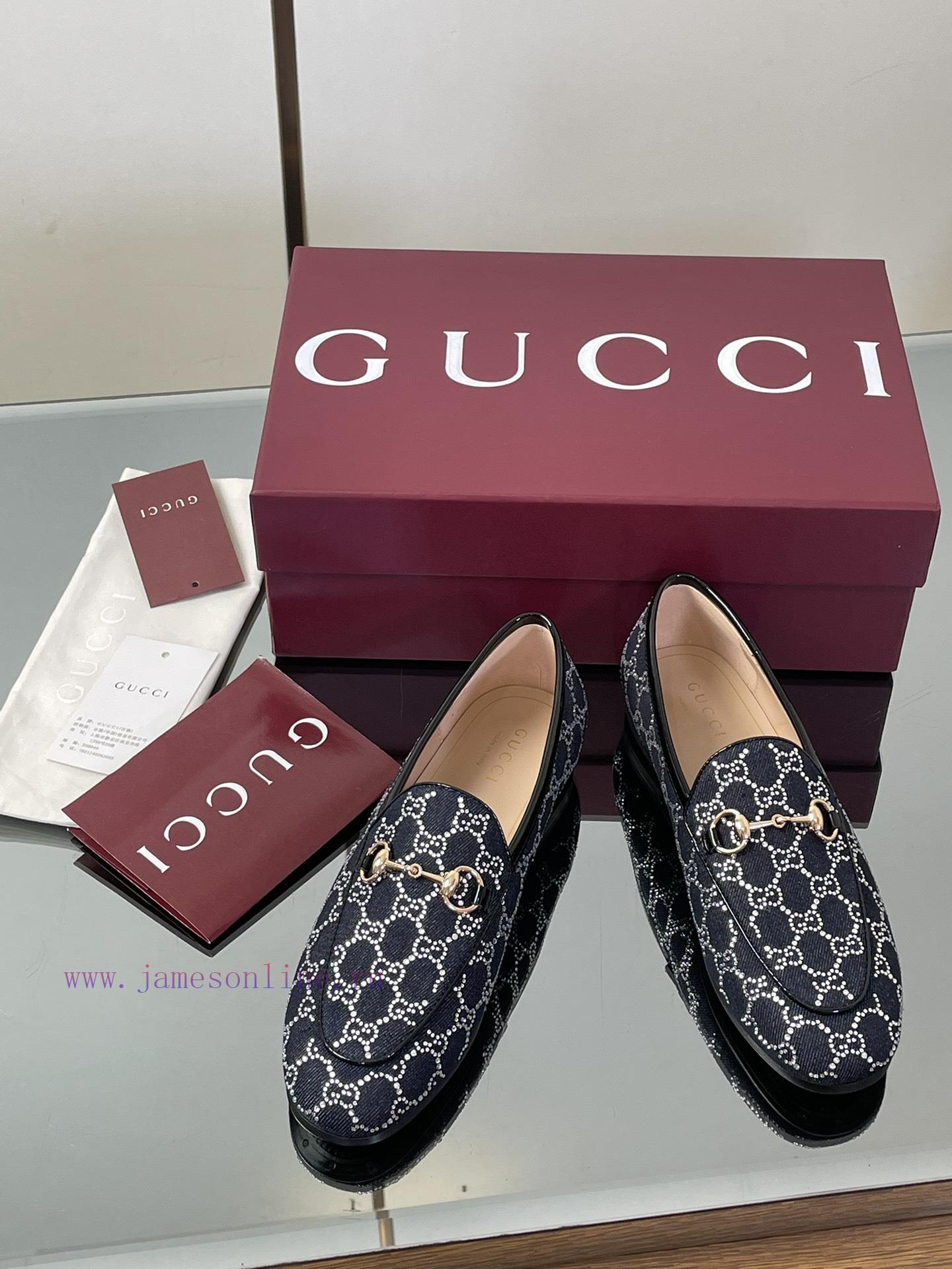 2025 Early Autumn New Gucci Princeton Series GG Gucci Water Diamond Crystal Loafers Top Quality 4l6y3fqh - Image 3