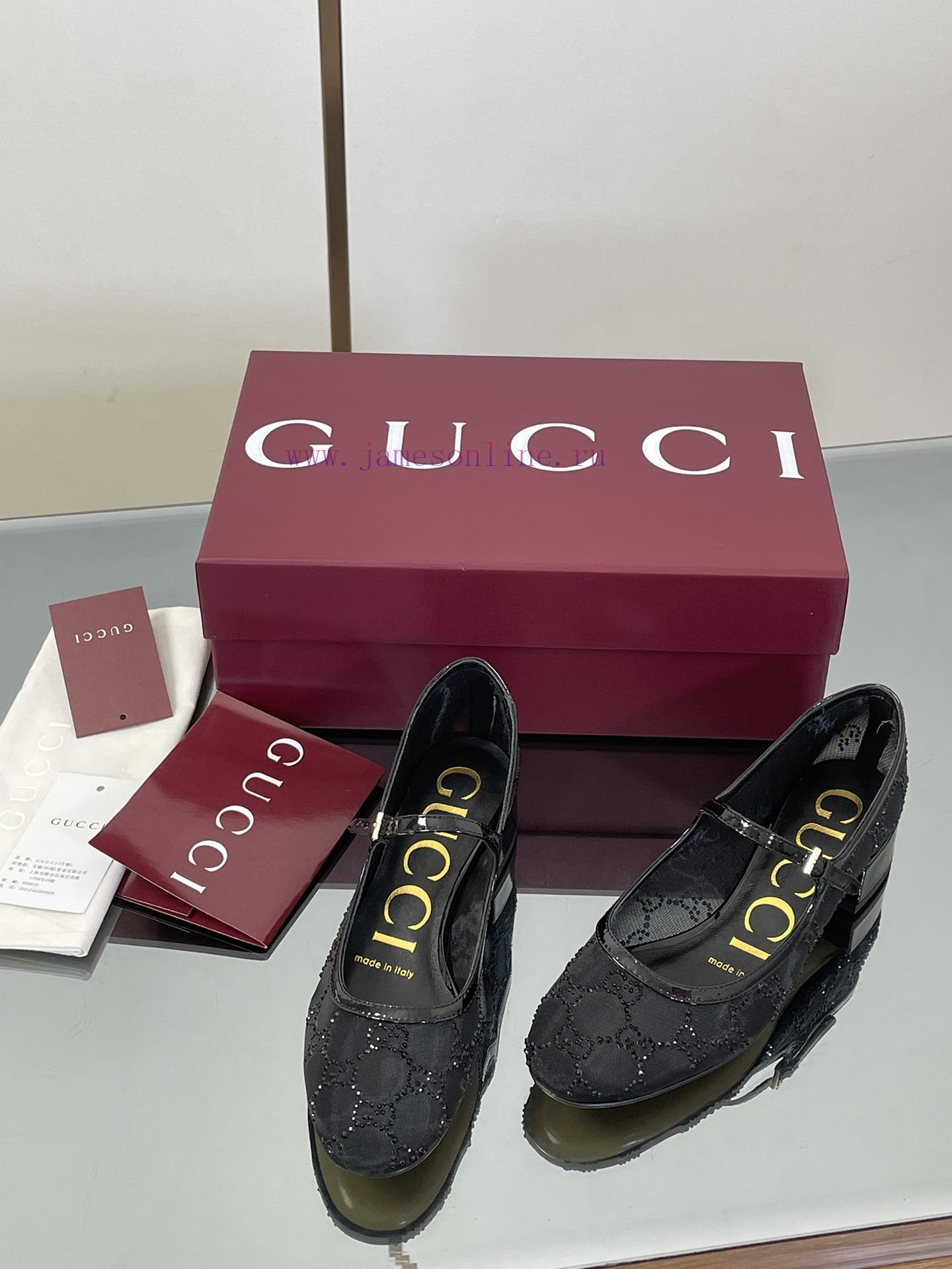 2025 Early Autumn New GUCCi High End Boutique Mesh Diamond Mary Jane Crystal Shoes Gucci Lacque eupwcij0 - Image 4