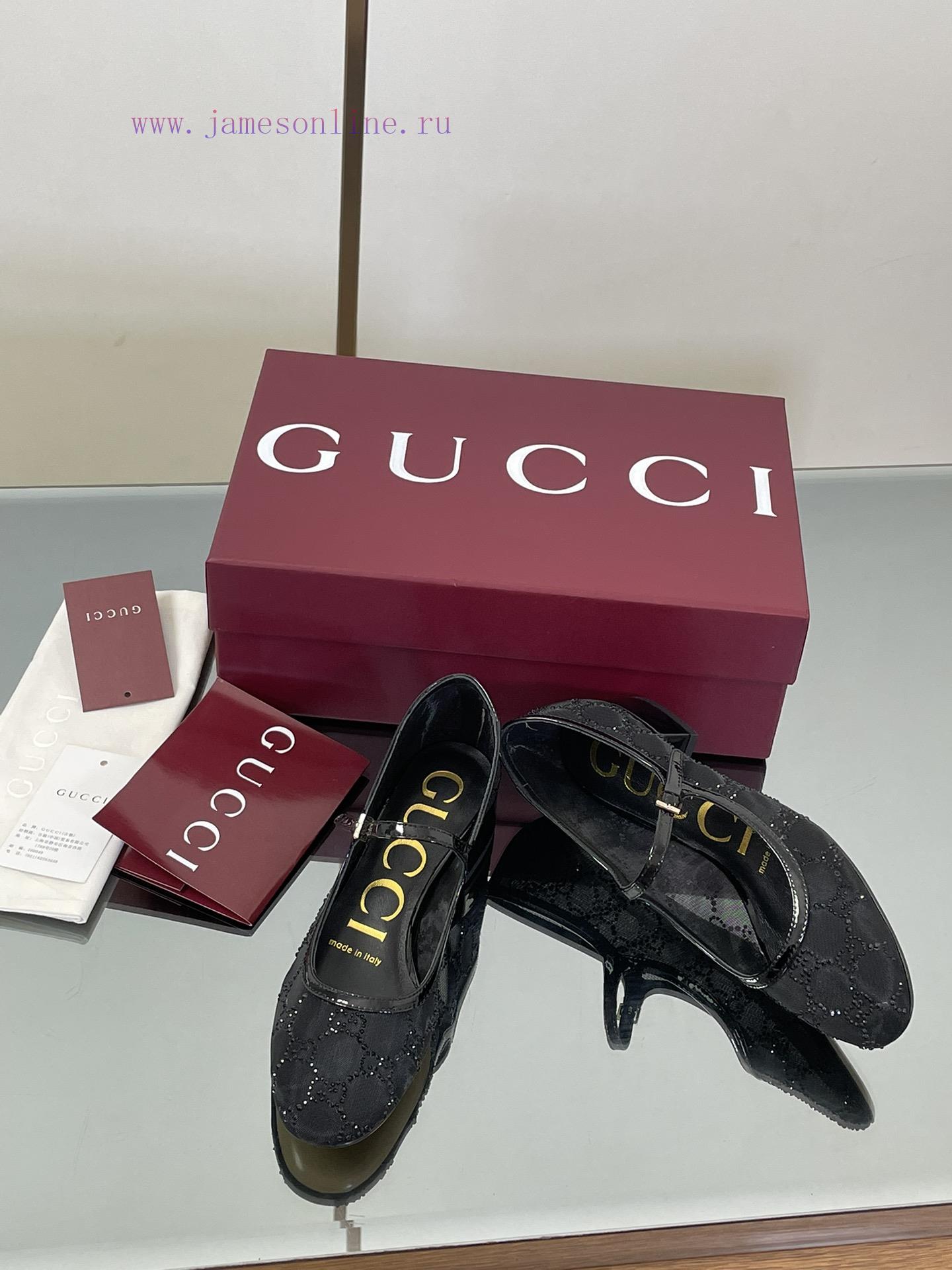 2025 Early Autumn New GUCCi High End Boutique Mesh Diamond Mary Jane Crystal Shoes Gucci Lacque eupwcij0 - Image 8
