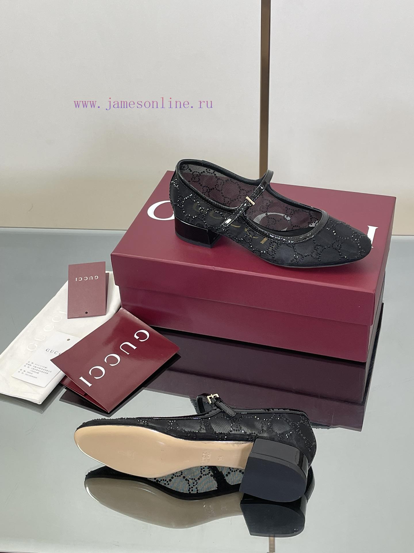 2025 Early Autumn New GUCCi High End Boutique Mesh Diamond Mary Jane Crystal Shoes Gucci Lacque eupwcij0 - Image 10