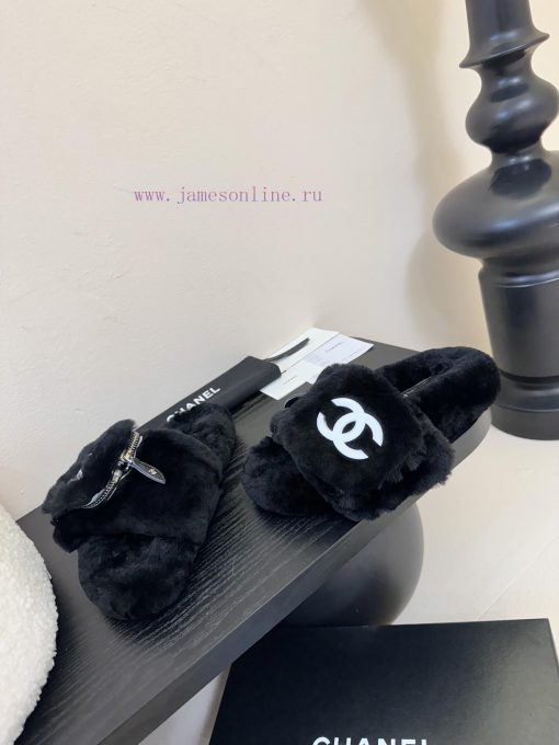 Chanel | Chanel Classic Four Seasons Double C Hairy SlippersThis Fur Mop Is Really CuteSoft And nfak4rzz - Image 4