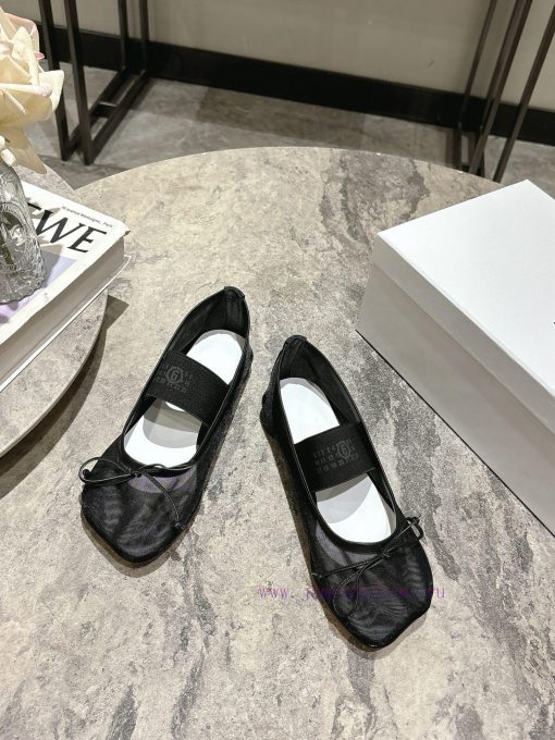 MM6 Magila Mesh Simple Bow Single ShoesComes With A Fairy Aura And Hazy Beauty High-end Yet Dig xf525o9q - Image 3