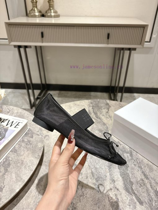 MM6 Magila Mesh Simple Bow Single ShoesComes With A Fairy Aura And Hazy Beauty High-end Yet Dig xf525o9q - Image 7