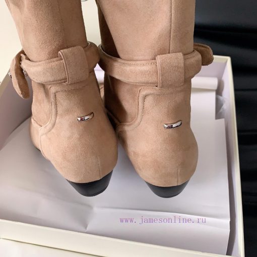 ORINOUS25 Autumn And Winter New Belt Buckle Square Toe Boots With Slight Stacking Layers Casual 1ijyfuj6 - Image 7