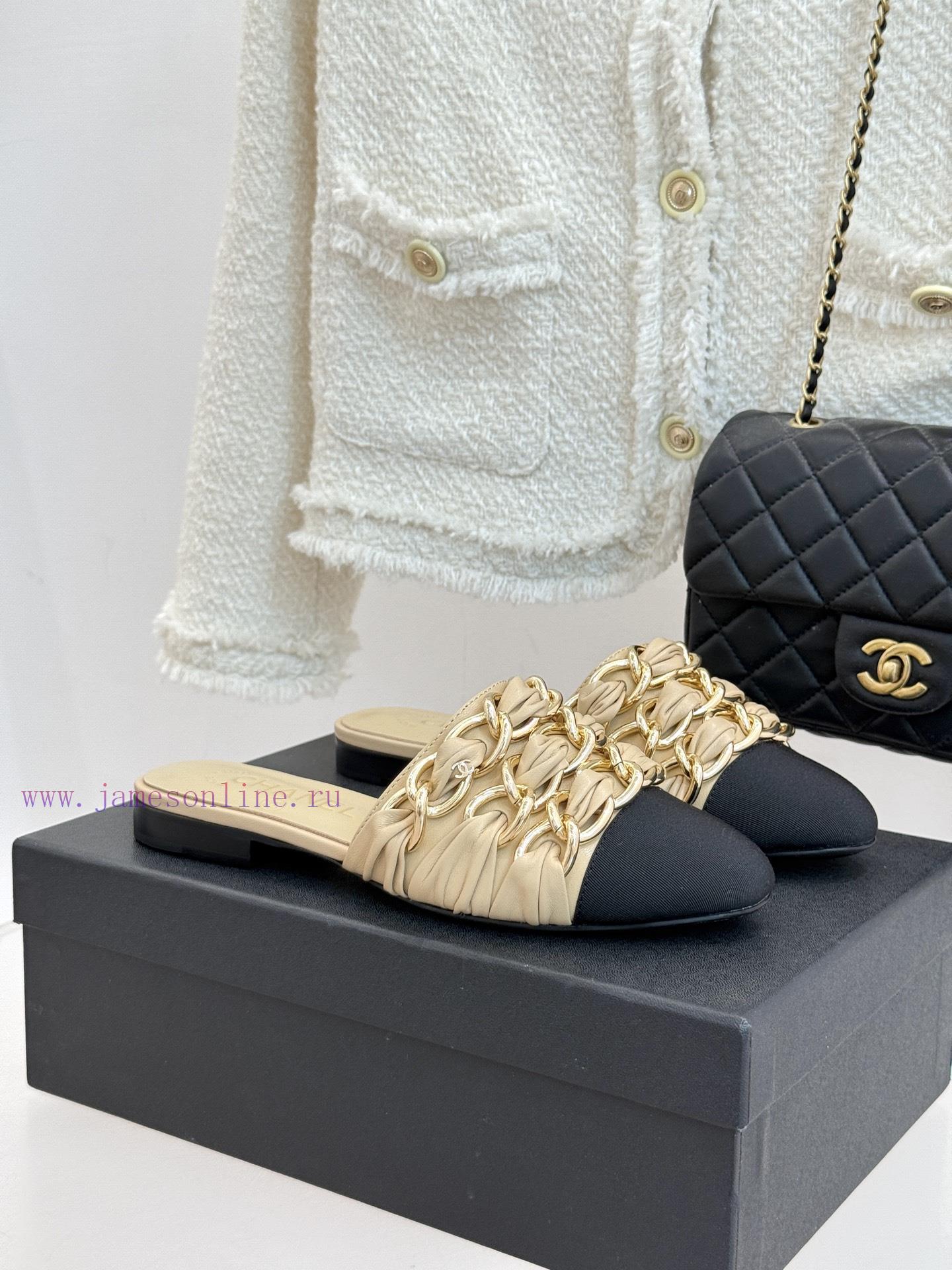 Chanel | Chanel 25K Spring/Summer New ProductsLarge Chain Double C-toe Trailer With Half Slippe 24n3coai