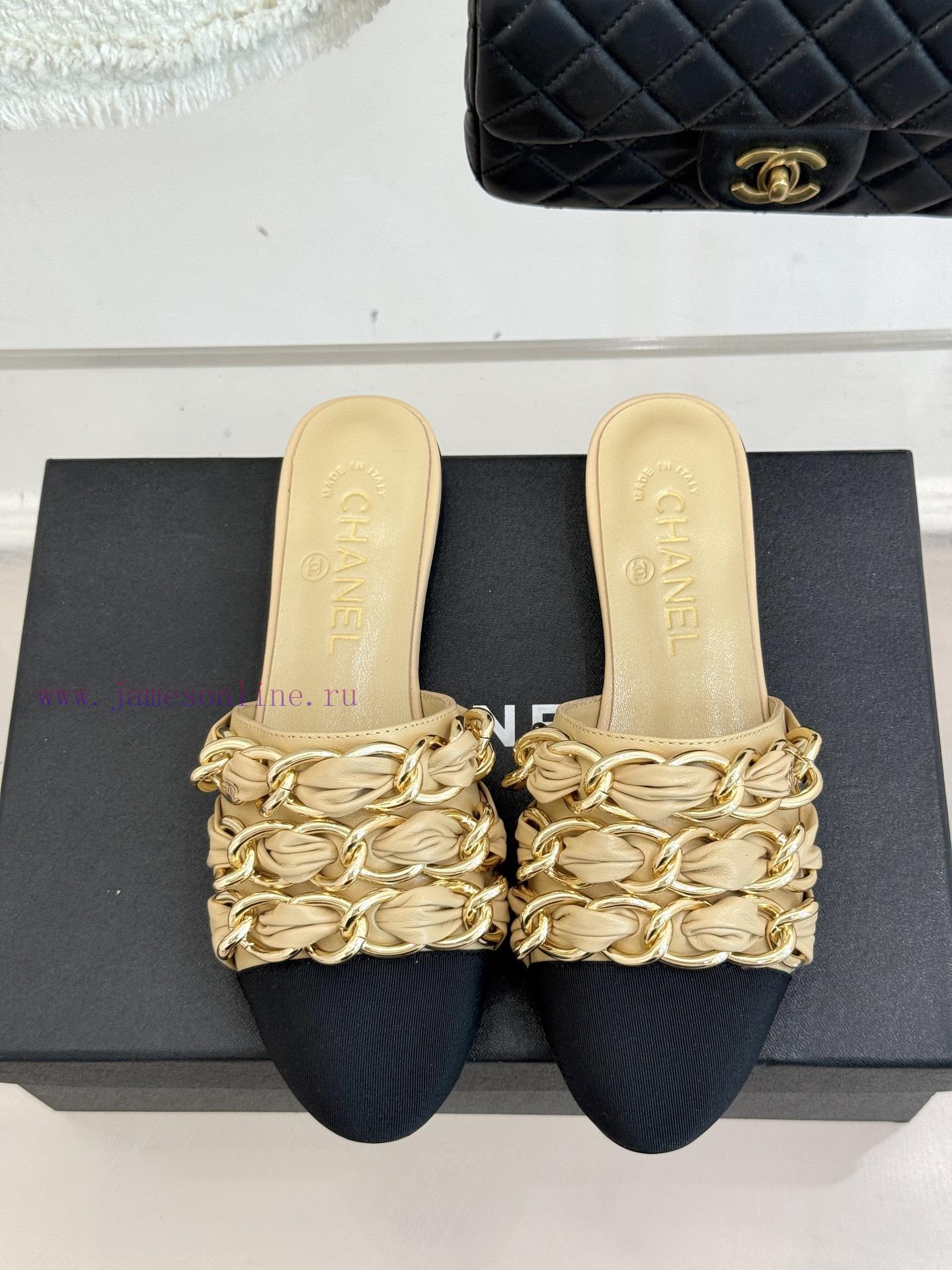 Chanel | Chanel 25K Spring/Summer New ProductsLarge Chain Double C-toe Trailer With Half Slippe 24n3coai - Image 5