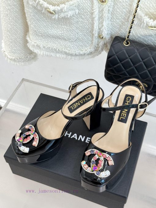 Chanel | Chanel 25A Spring/Summer New ProductsGemstone Double C Waterproof Platform High Heel S qkw5kkmc - Image 3