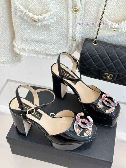 Chanel | Chanel 25A Spring/Summer New ProductsGemstone Double C Waterproof Platform High Heel S qkw5kkmc - Image 4