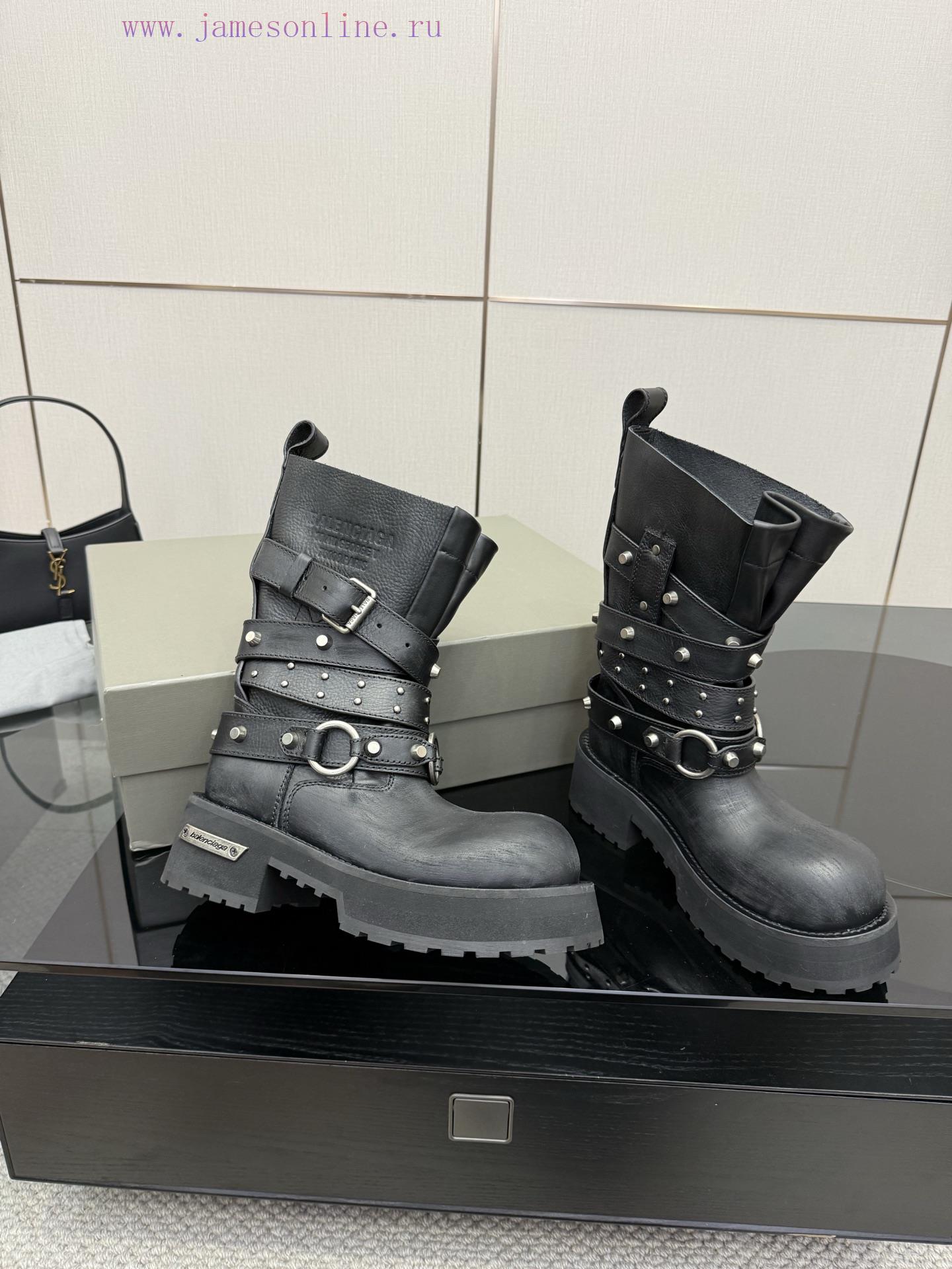 BALENCIAGA 25/Autumn/Winter Vintage Leather Thick Soled Short Boots 25 Pairs For Each Person No add101fc - Image 6