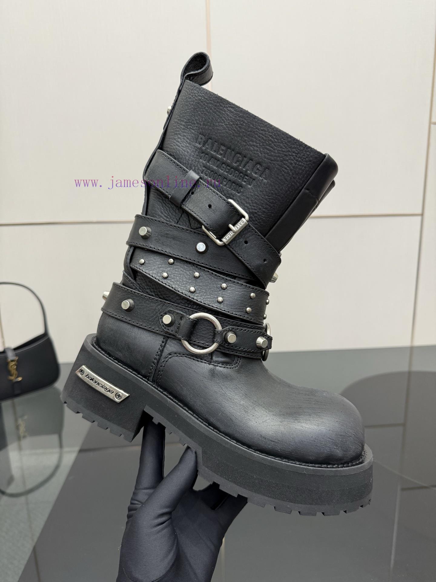 BALENCIAGA 25/Autumn/Winter Vintage Leather Thick Soled Short Boots 25 Pairs For Each Person No add101fc - Image 7