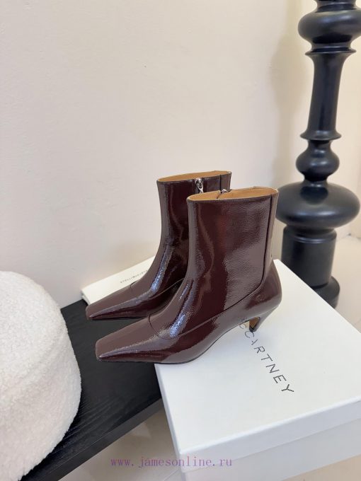 Stella McCartney's New 25SS Minimalist Leather Texture Short BootsMinimalist Stir Fried Chicken ratn8788 - Image 6