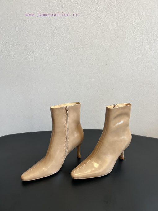 Top QualityBy Far 25SS Autumn/Winter New Style Full Leather Edition Kitten And New Short BootsT m78unp8l - Image 4
