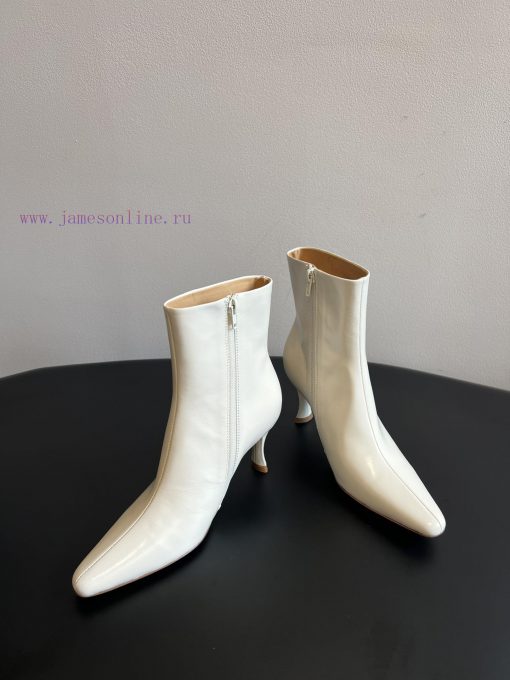 Top QualityBy Far 25SS Autumn/Winter New Style Full Leather Edition Kitten And New Short BootsT ry180ppg - Image 5