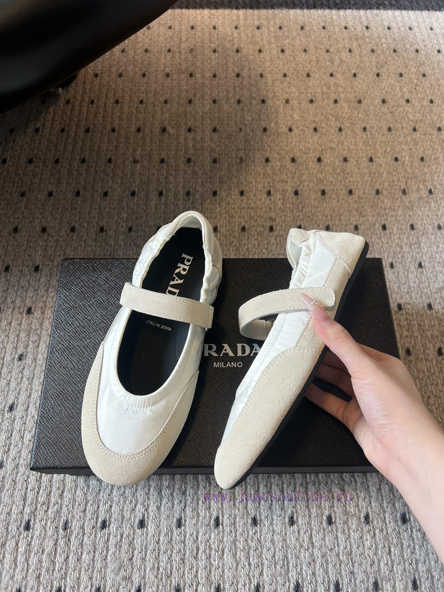 Top QualityPrada's New Women's Suede Patchwork Mary Jane ShoesPrada Adheres To The Design Philo bkjko3xk - Image 5