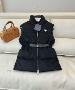 24052 New Down Jacket ️Prada Triangle Logo Collar Zipper Top 100% Sheepskin 90% White Goose D 6gs3zefs