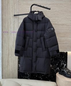 AH717 New Down Jacket ️PRADA Minimalist Style Long 90% White Goose Down Down Jacket Coffee Co eacnydbu
