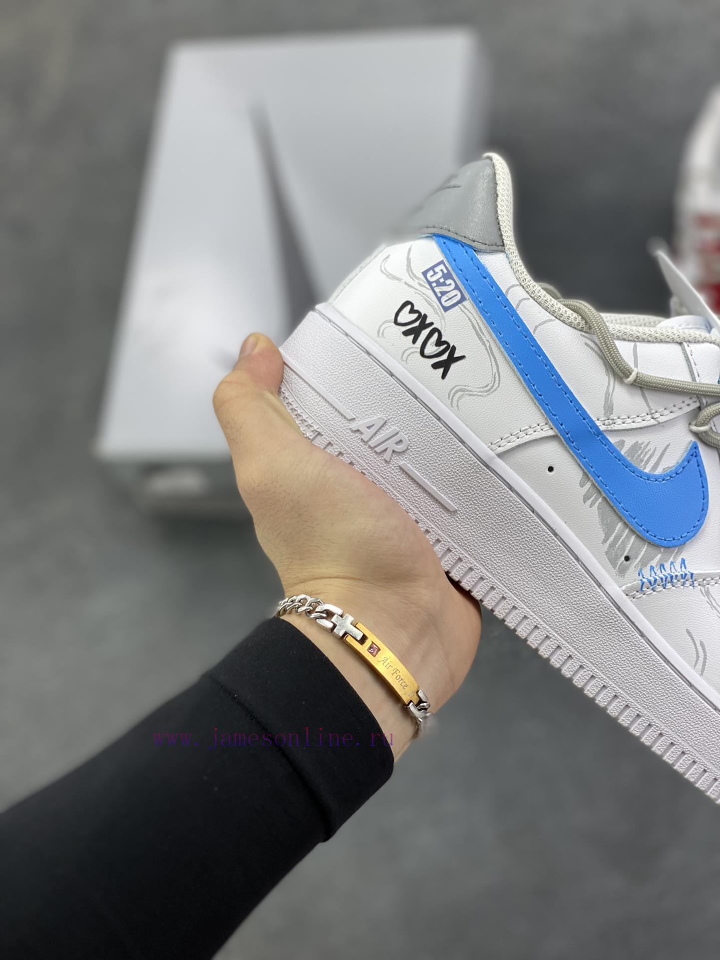 Customized Nike Air Force 1 Red And Blue Biwing Couple Style Mandarin Duck Color Graffiti Hand jxudgvkd - Image 7