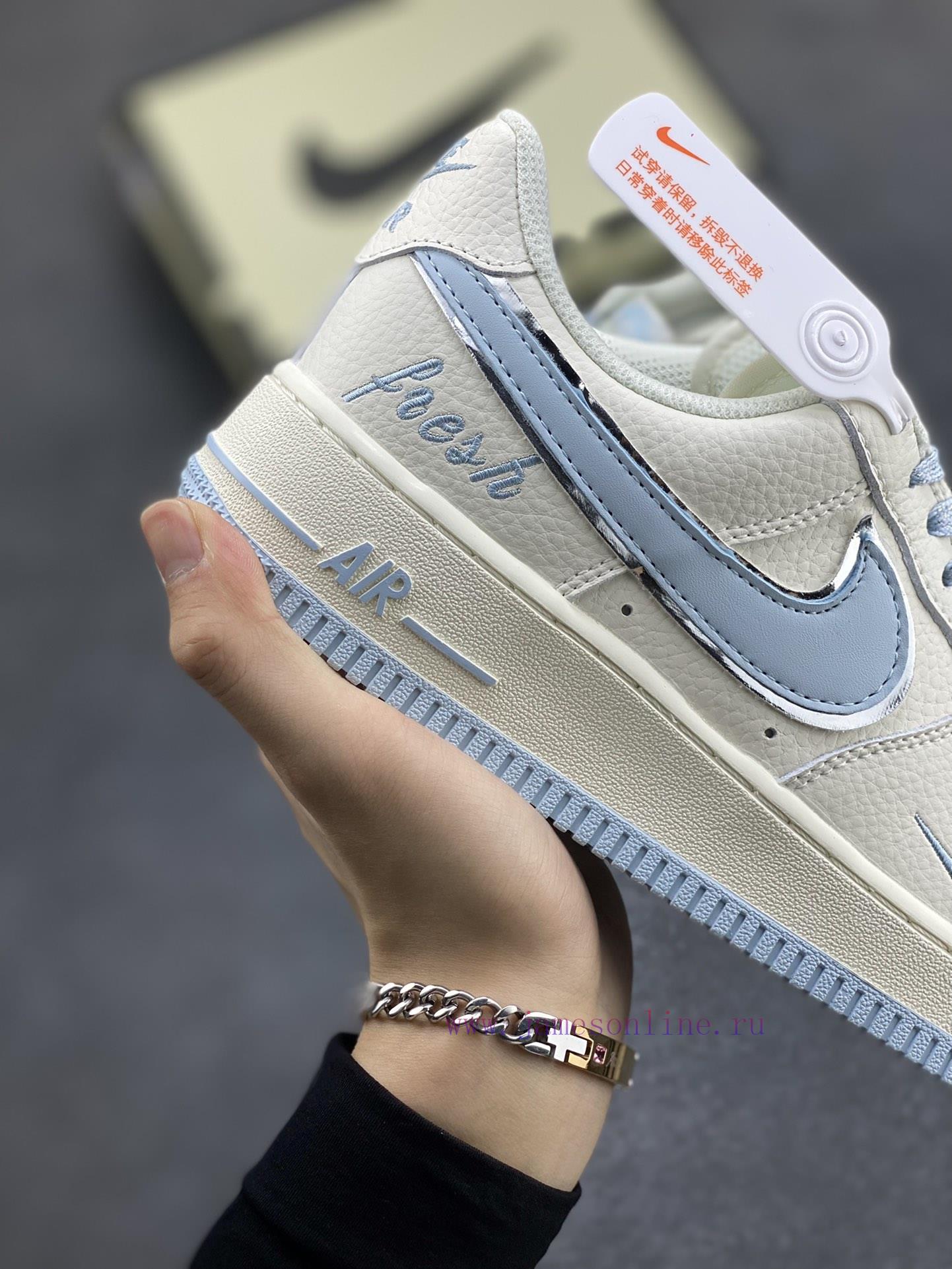 Xiaohongshu Popular Official Custom Nike Air Force 1 Low '07 "Keep Fresh" Mi Yue Lan Silver Sma 7al2faxh - Image 7
