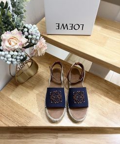 Brand LoeweLOEWE (Loewe) Thick Soled Fishing Shoes For Women Made Of Canvas And Cowhide Leather v9p3v0xo