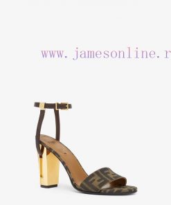② ⓪②④ 𝙁𝙀𝙉𝘿𝙄 | Fen... Di Delfina Strap Metal Heel High Heels Sandals〰 〰    〰 〰 Genuine Leather O 57pj7tno