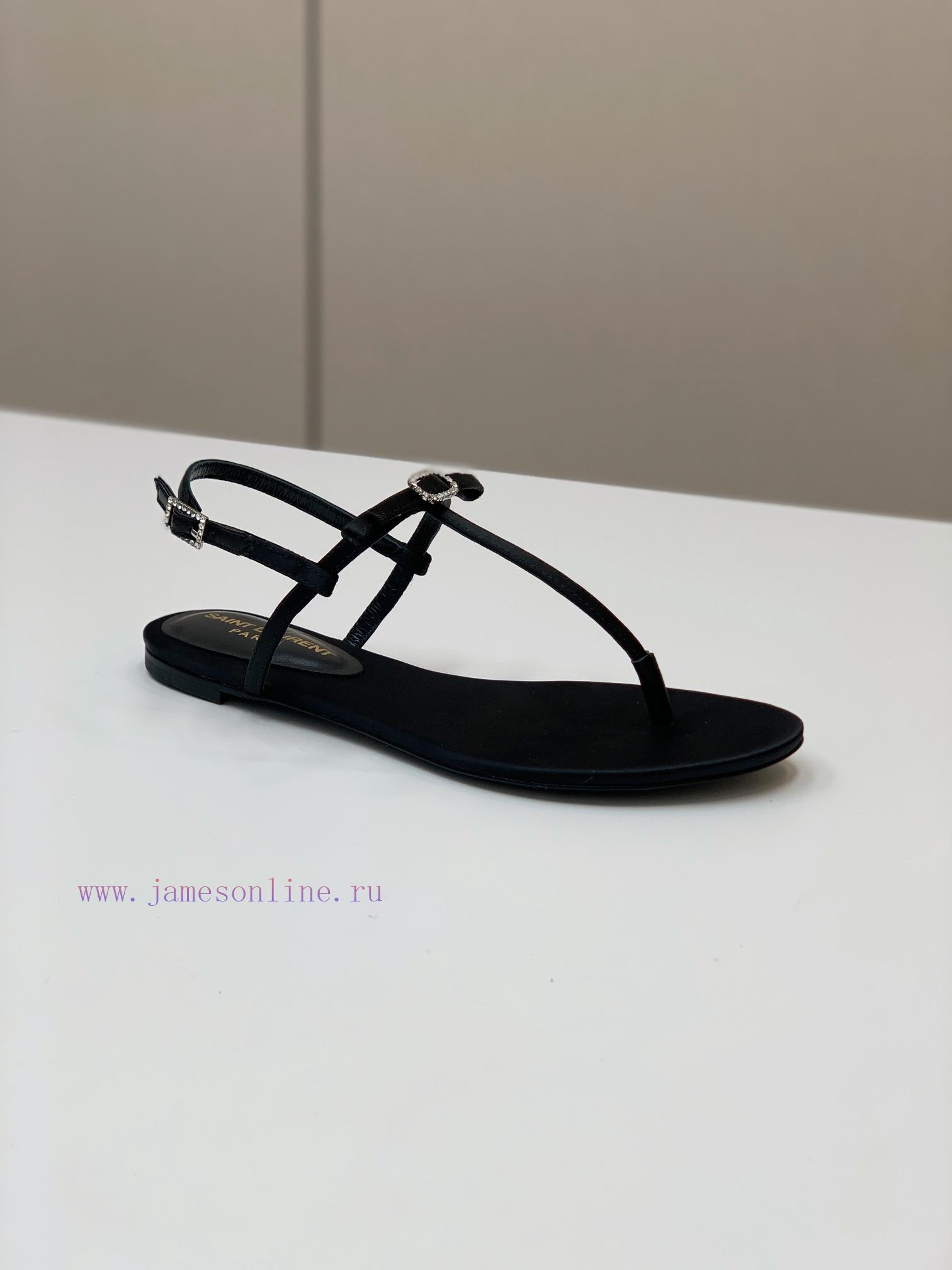 Saint Laurent Silk Diamond Buckle Flat Sandals Have A Unique And Eye-catching Design Including r2pv01in - Image 7