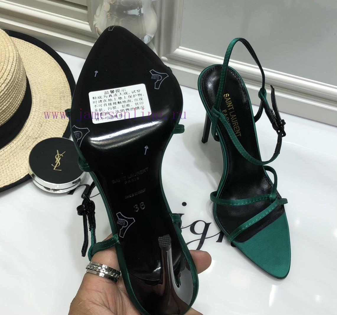 Saint Laurent YSL Yang Shulin 2024 New Product Satin M ü Ller Sandals With Fine Straps. The Des 6n18q4qf - Image 6
