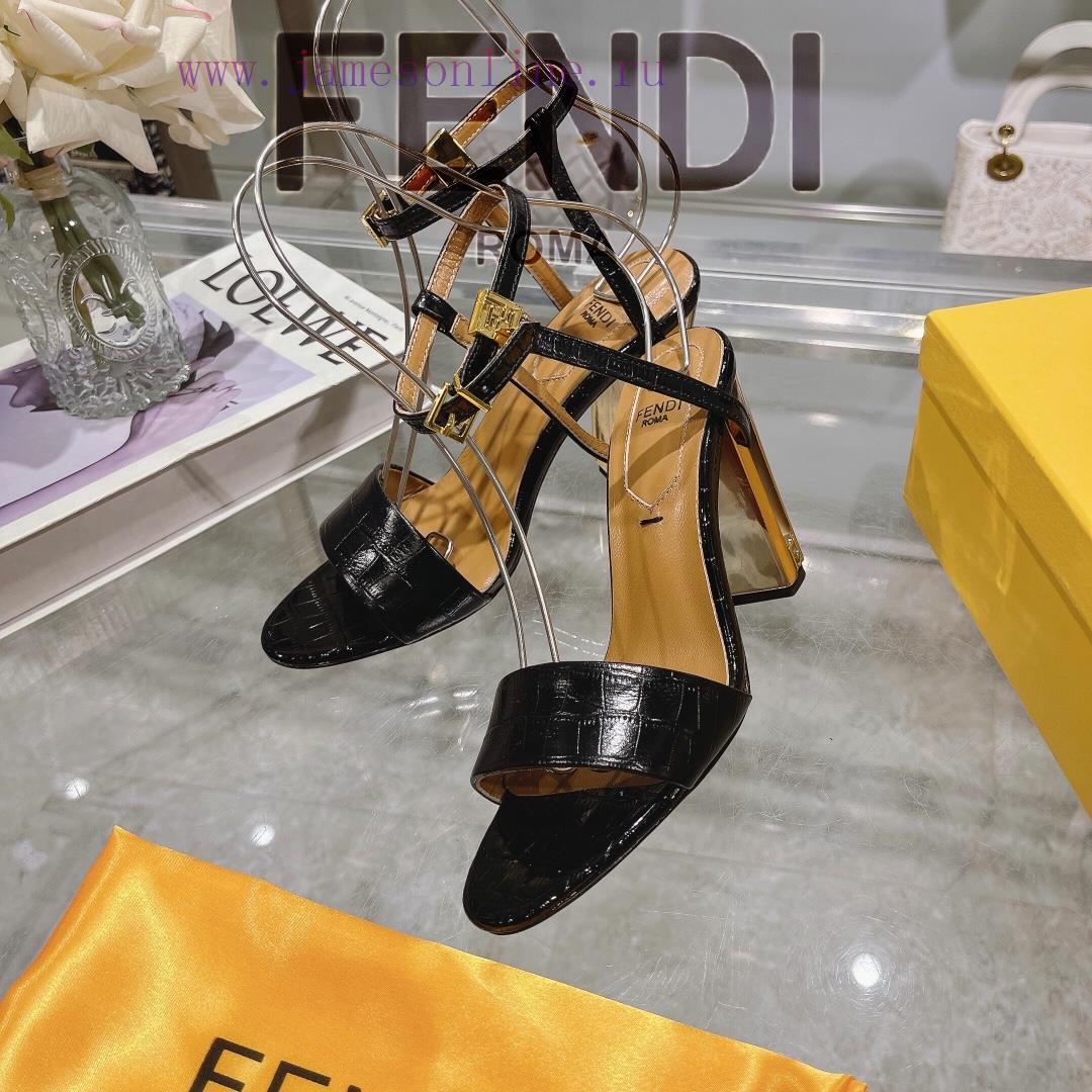 ② ⓪②④ 𝙁𝙀𝙉𝘿𝙄 | Fendi Delfina Strap Stone Patterned High Heels Sandals〰 〰 〰 〰 Genuine Leather s7010fmh - Image 6