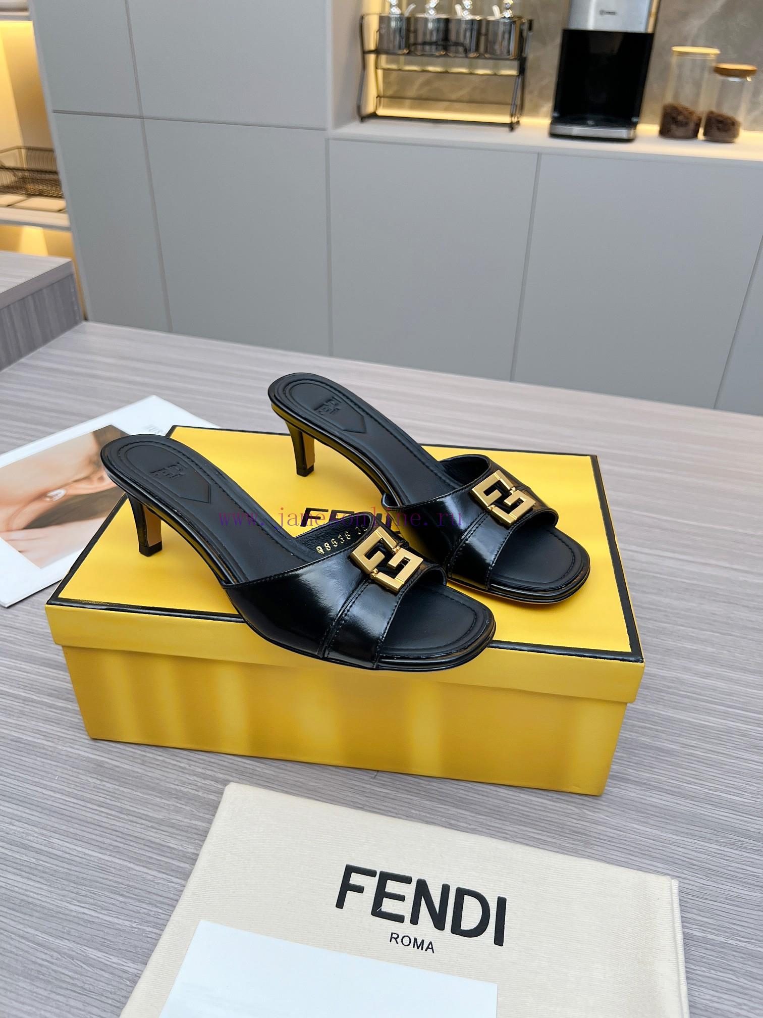 FENDI REFELECTION FENDI Fashion Slippers For Spring/Summer 2024Bright Avocado Leather Splicing tuhi2u38 - Image 5