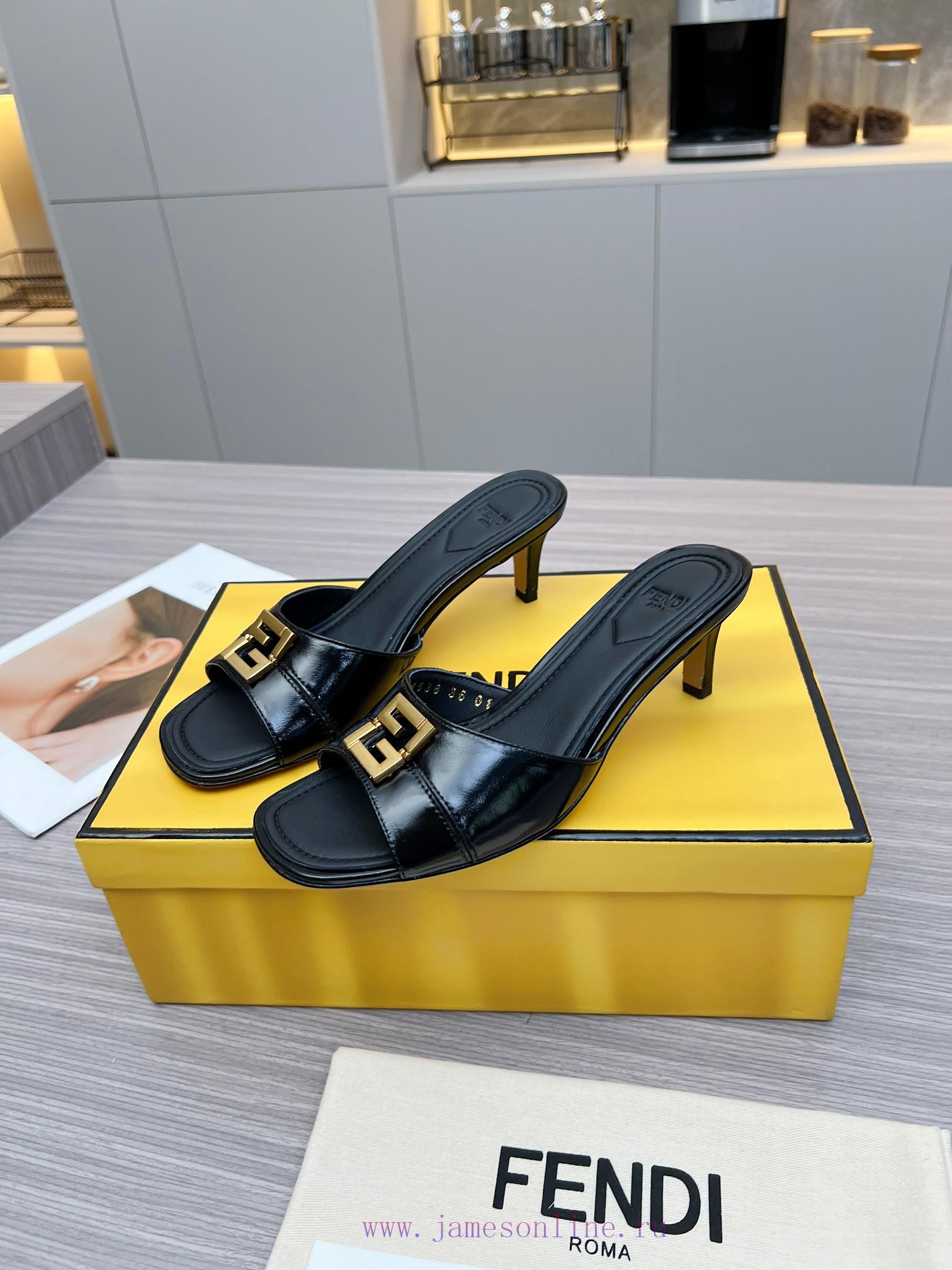 FENDI REFELECTION FENDI Fashion Slippers For Spring/Summer 2024Bright Avocado Leather Splicing tuhi2u38 - Image 6