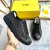 FENDI's Latest Bestseller Domino Series Sneakers Made Of Distressed Black Denim Fabric With Sti lq2mc72p