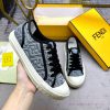 FENDI's Latest Bestseller Domino Series Sports Shoes Gray Denim Material With Stitched FF Patte 2188mz8h