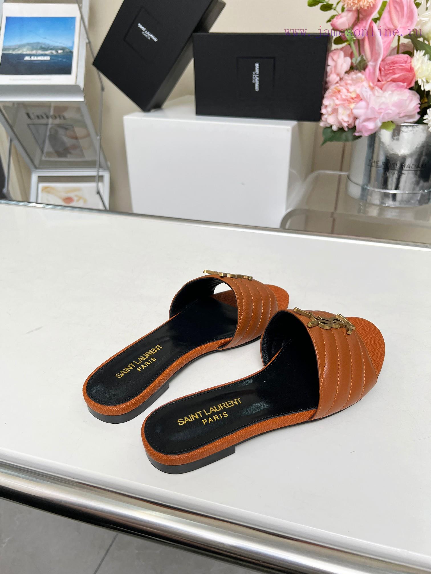 Rubber Sole P Leather Sole P280Saint Laurent YSL Saint Laurent Sandals - Logo Letter Buckle Dec 6jvm1qcc - Image 6